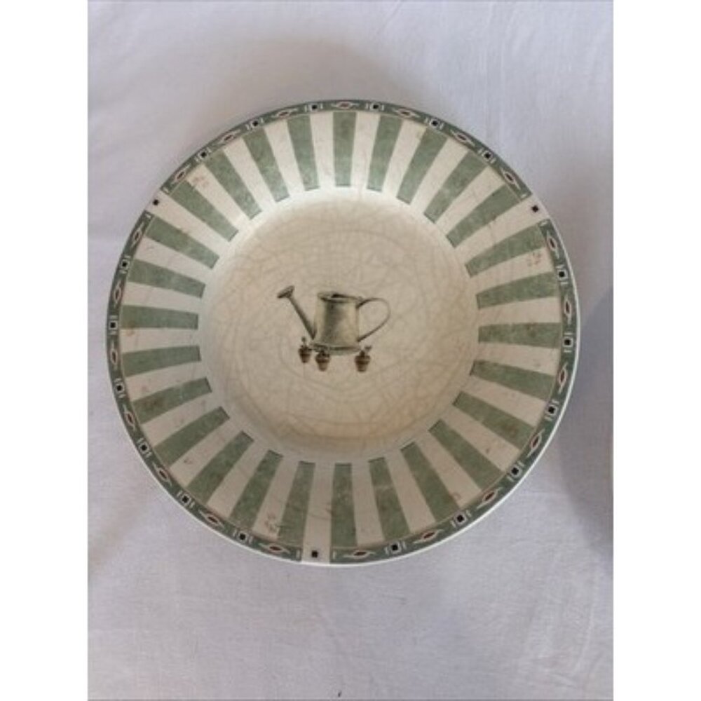 Set Of 2 Pfaltzgraff  Portfolio Naturewood 8" Salad Side Plate Herb Watering Can - Picture 3 of 6